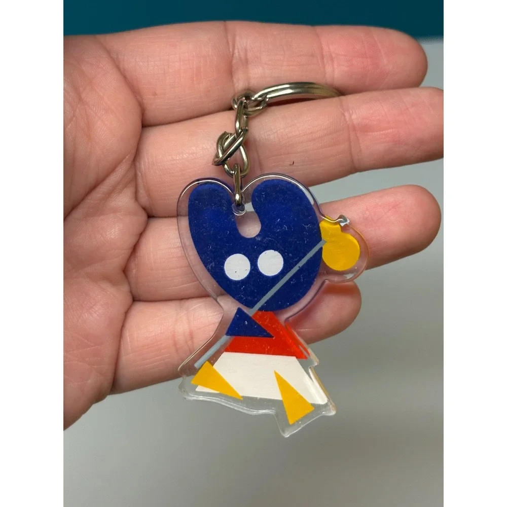 Vintage Abstract Pelegrin Xacobeo Acrylic Keychain Geometric Art Charm